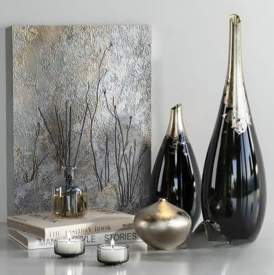 现代花瓶花艺 干花罐子花瓶陈设 饰品挂画